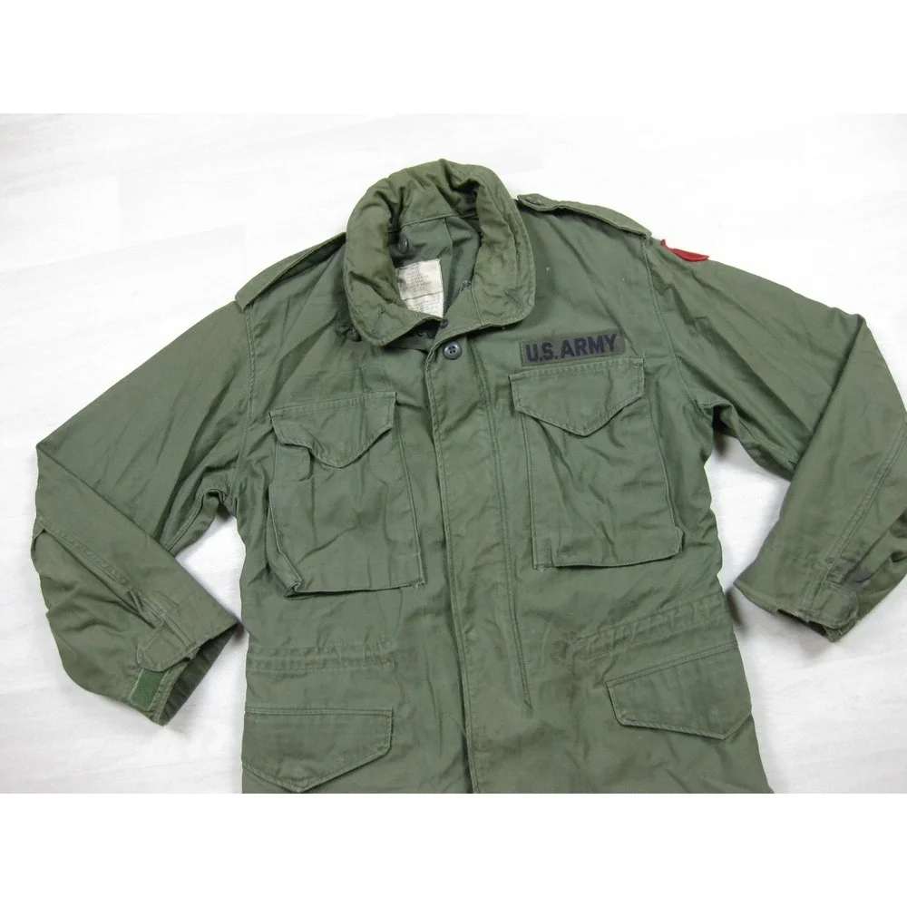 Vintage 70s US Army M65 Military Field Jacket (S) Cold Weather Vietnam Red Devil
